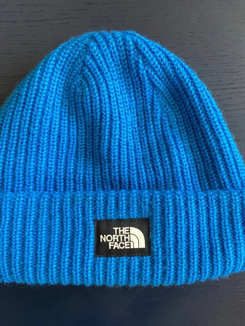 The North Face Blue Ribbed Knit Beanie